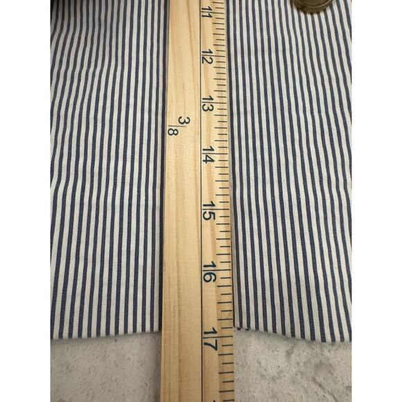 J CREW 6 Preppy Skirt Stripe Seersucker Pleated Button Front Pocket Nautical - Picture 16 of 16